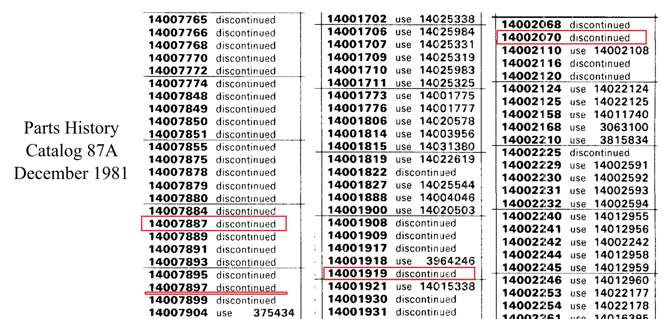 Tall deck 454 engine assembly catalog part numbers